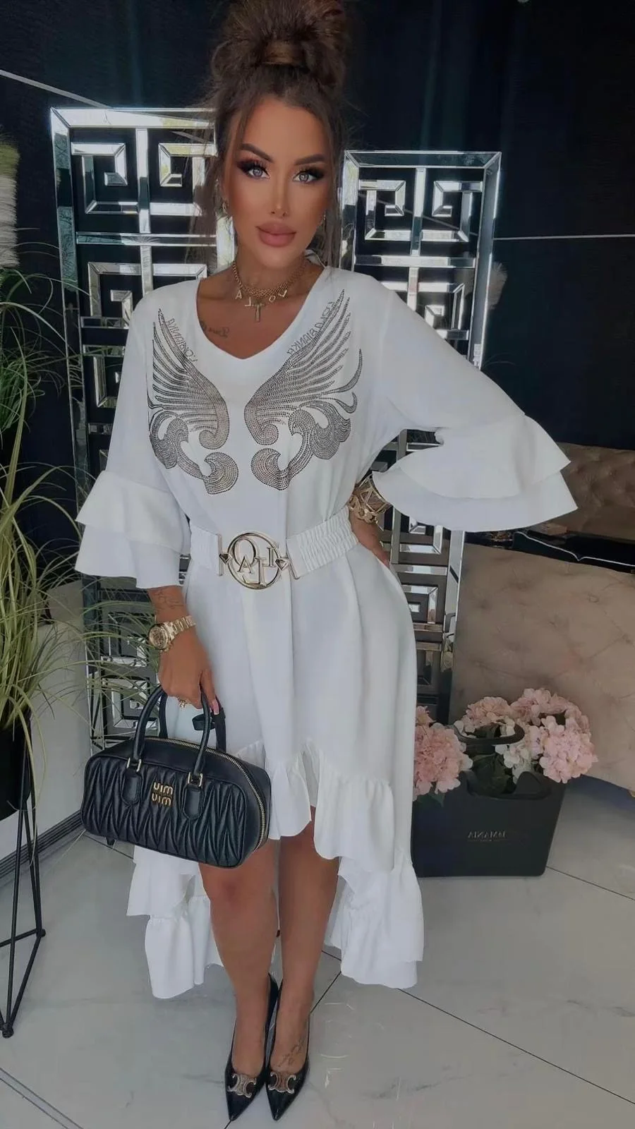 Sukienka Lola Bianka biała hiszpanka - obrazek 10