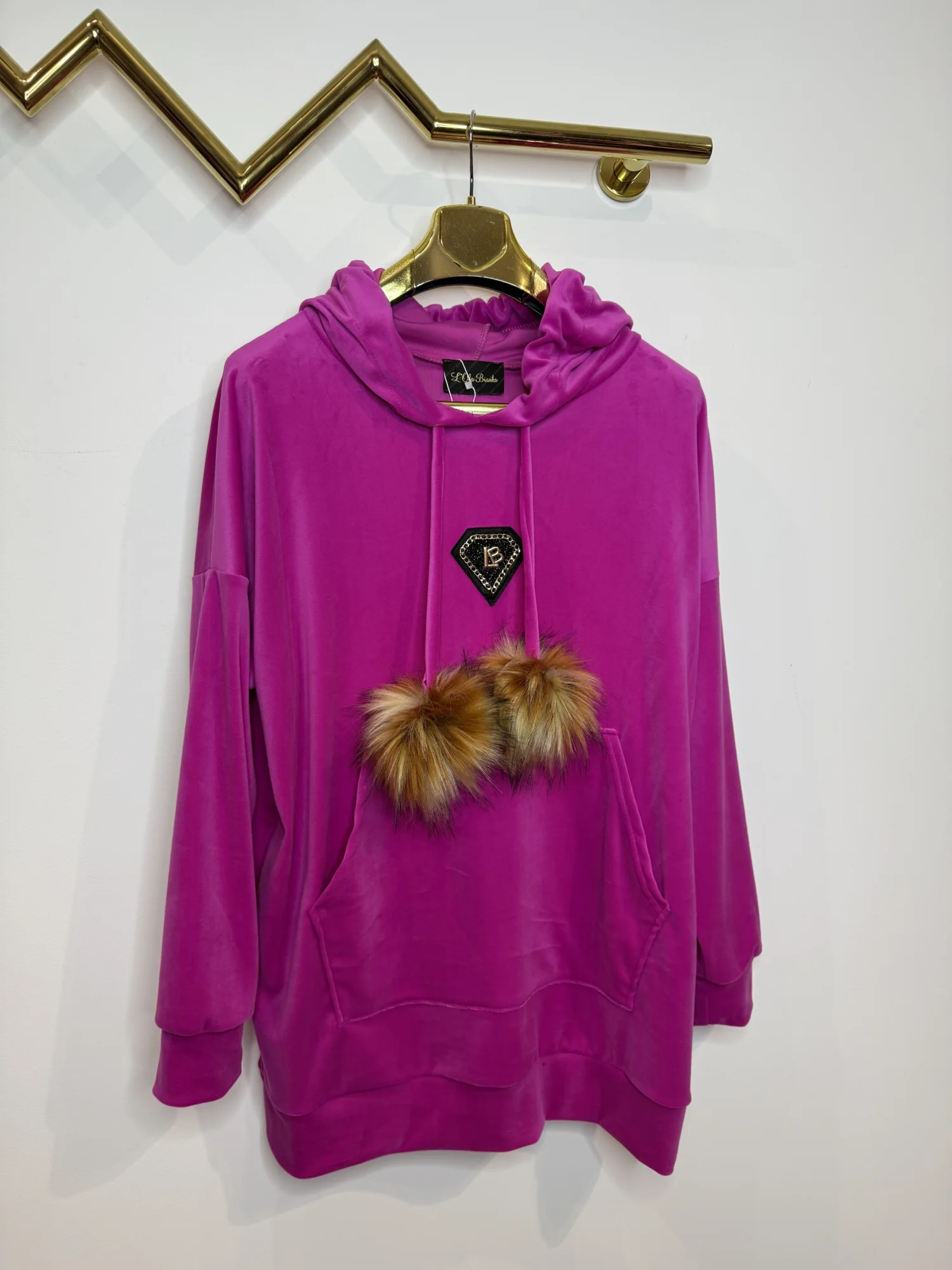 Bluza Lola Bianka bluza welurowa różowa - obrazek 5