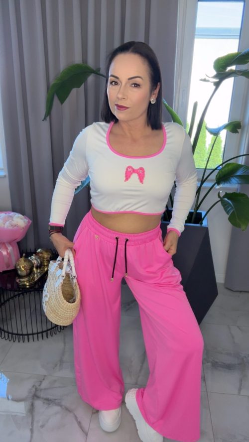 Dres Pink Mania różowy komplet lola bianka dresy damskie